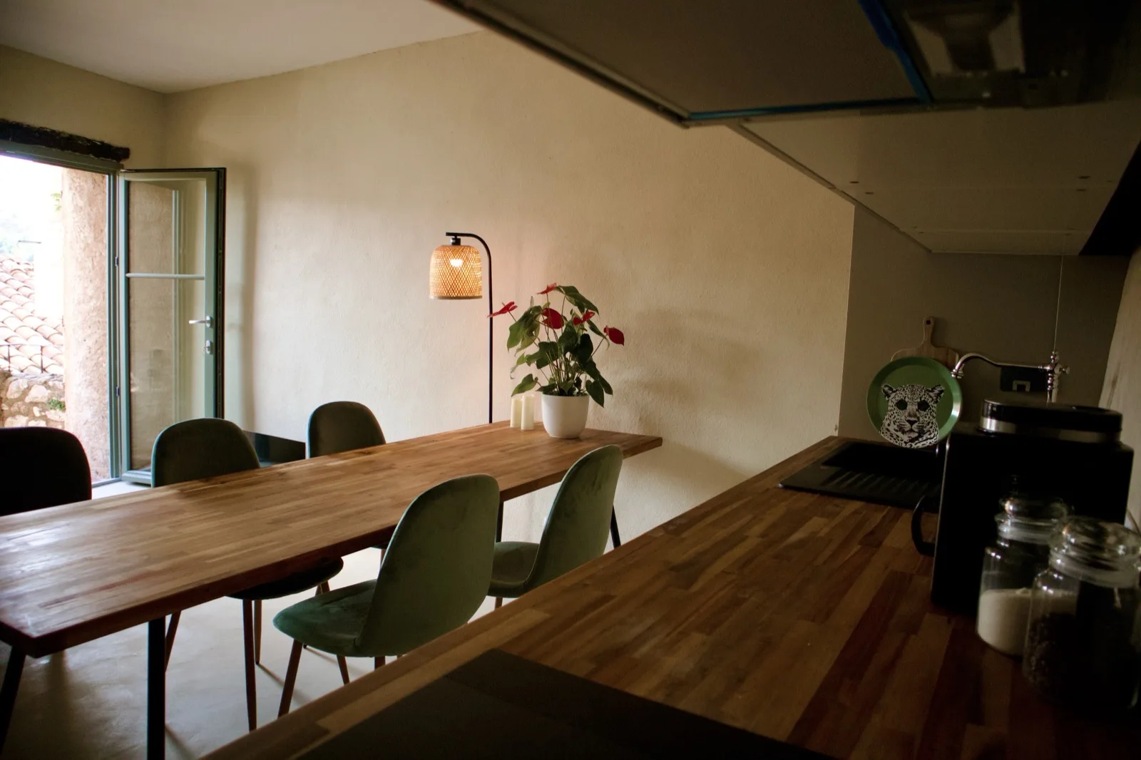 Salon et cuisine ouverts